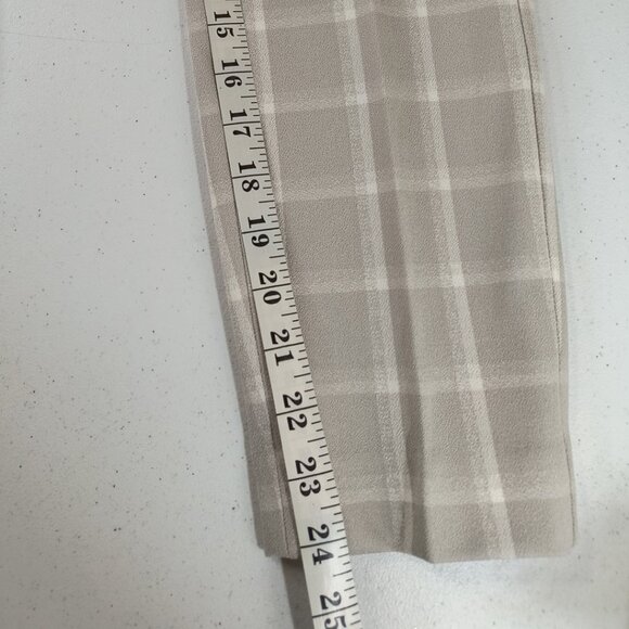 NEW Express Columnist Ankle Mid Rise Size 00 Short Stretch Grey Plaid Pants - Picture 8 of 11